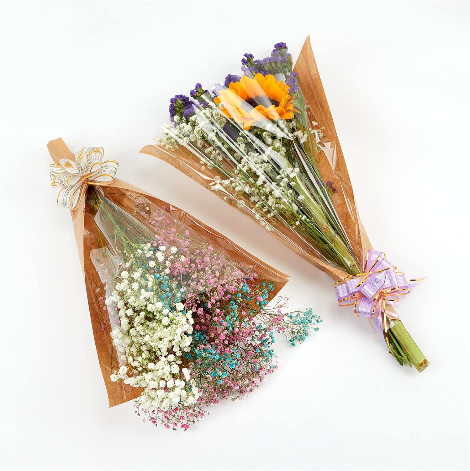 Ramo de flores Manga de envoltura de flores Papel de plástico Arreglo floral Suministros Envoltura Bolsas 50pcs 2XL-Original