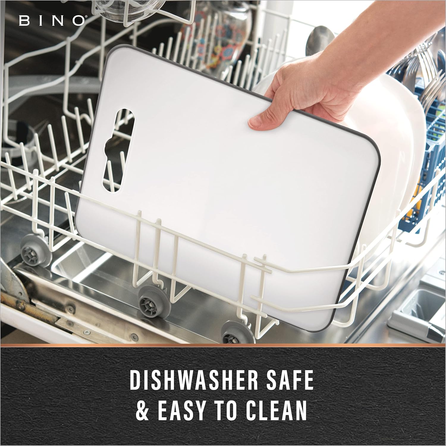 BINO Tabla de cortar  Tablas de cortar de 2 piezas  Plástico sin BPA, duradero, gran superficie, multiuso, de doble cara, apto para lavavajillas