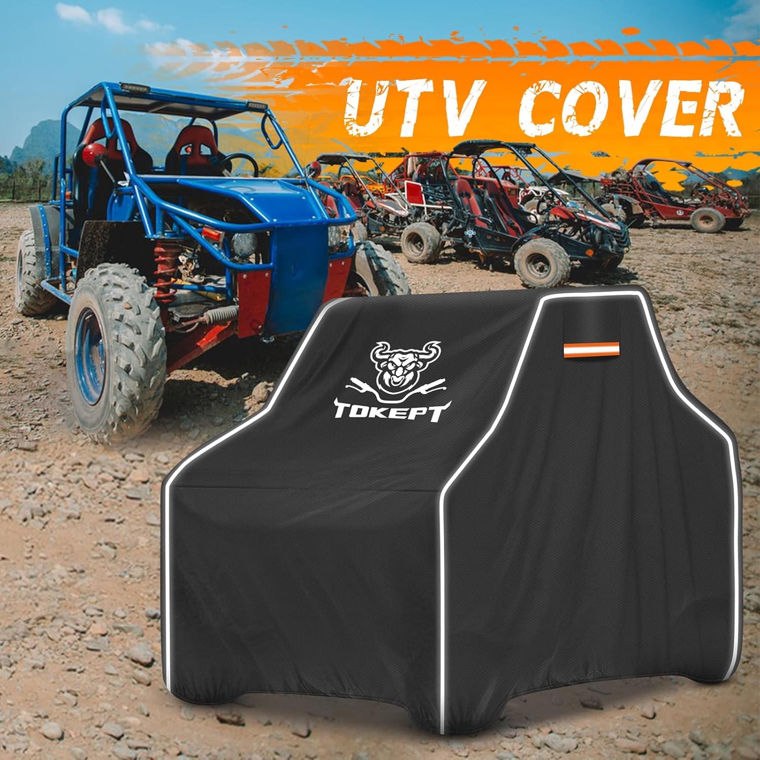 Funda UTV, impermeable, protección para todo tipo de clima, para uso al aire libre, con correas mejoradas a prueba de viento y rejillas de
