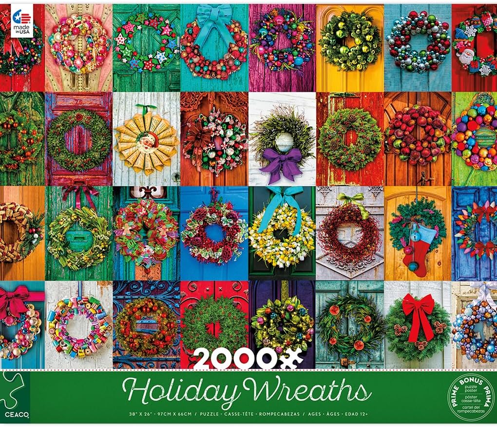 Ceaco – Coronas navideñas – Rompecabezas de 2000 piezas