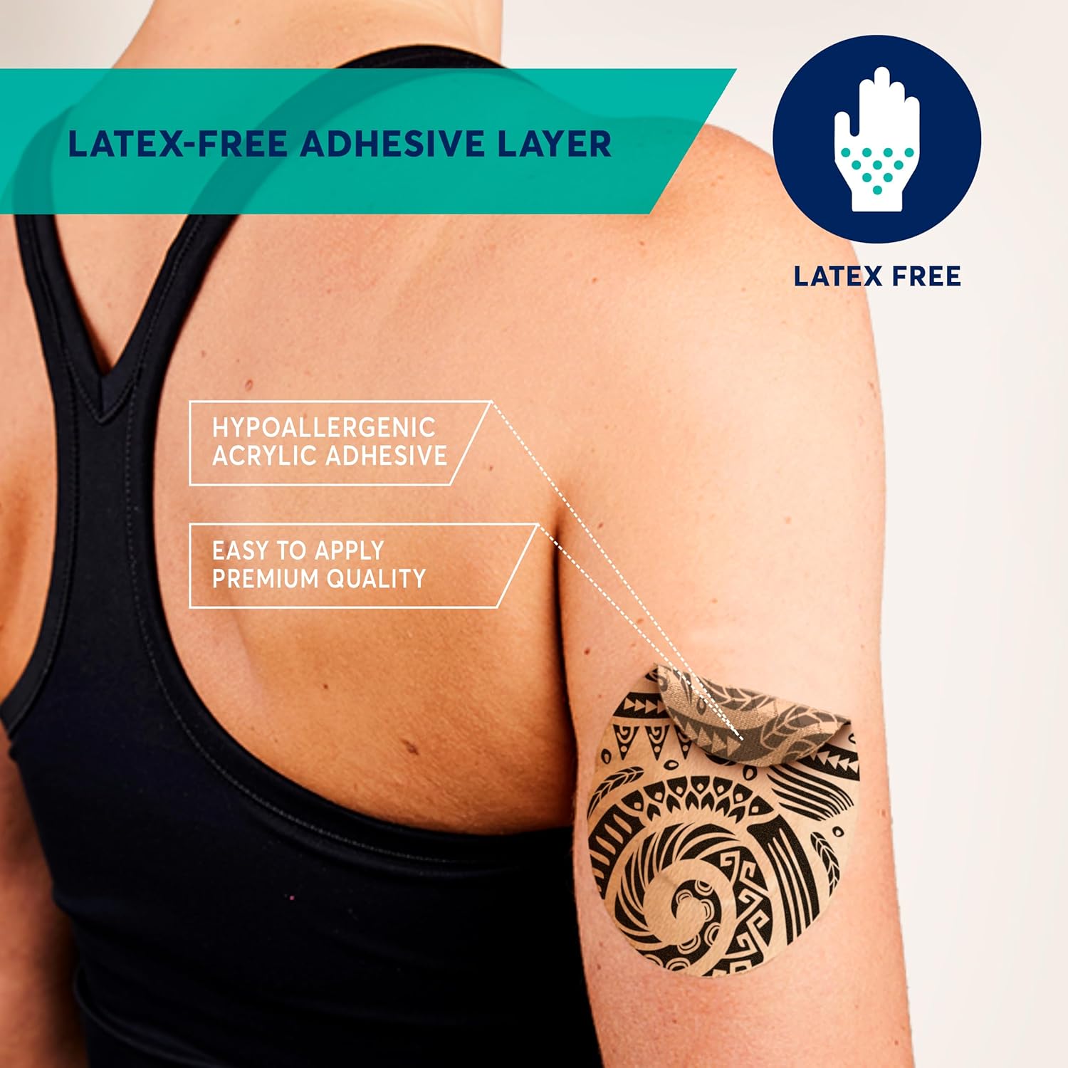 CureTape Parches – Yesos Fijadores Sensores – Yesos para Freestyle Libre, Dexcom y Medtronic Guardian Sensores – Certificado TÜV – Variantes únicas