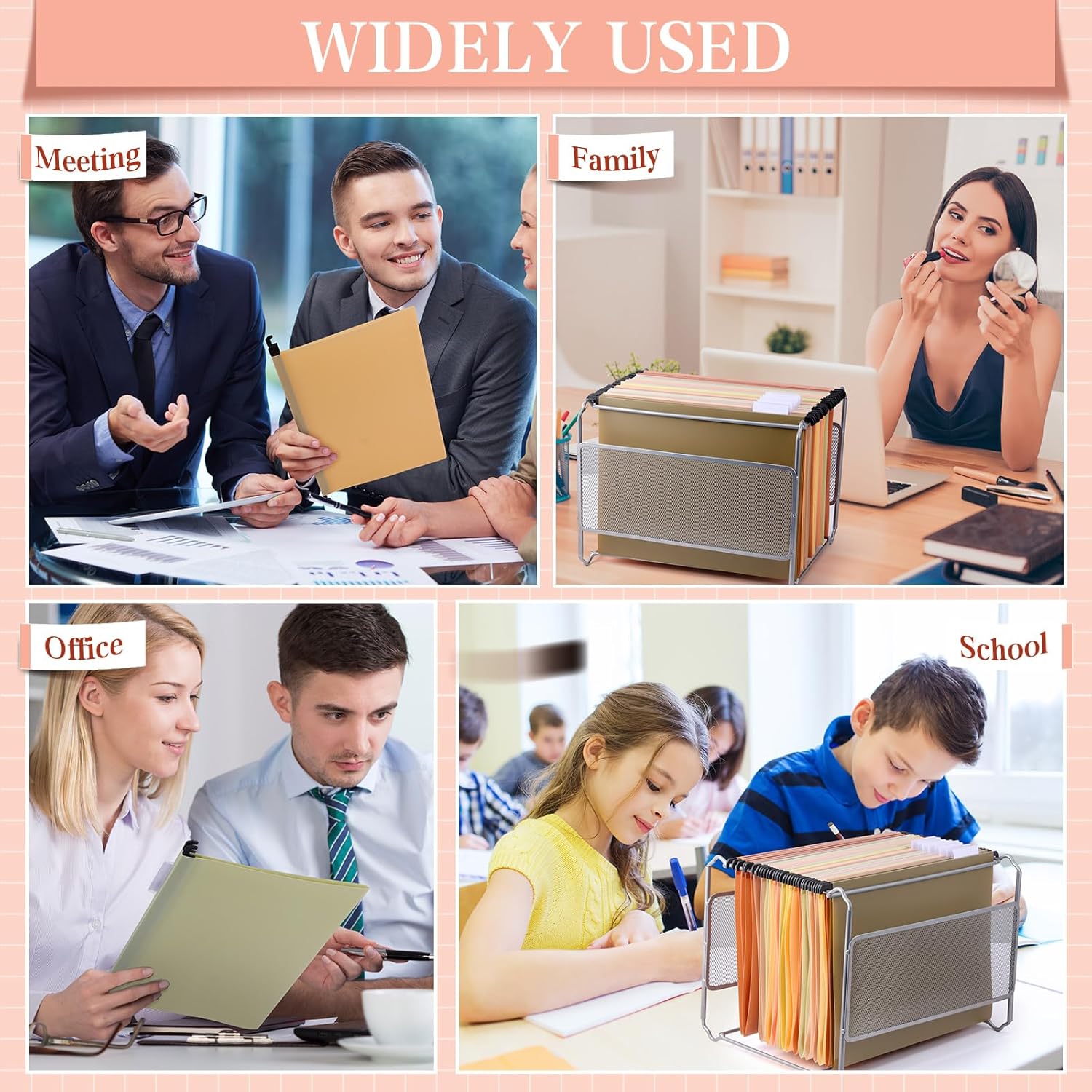 24 carpetas colgantes de plástico de polietileno, tamaño carta, carpetas colgantes impermeables para archivador, carpetas de archivos de colores con