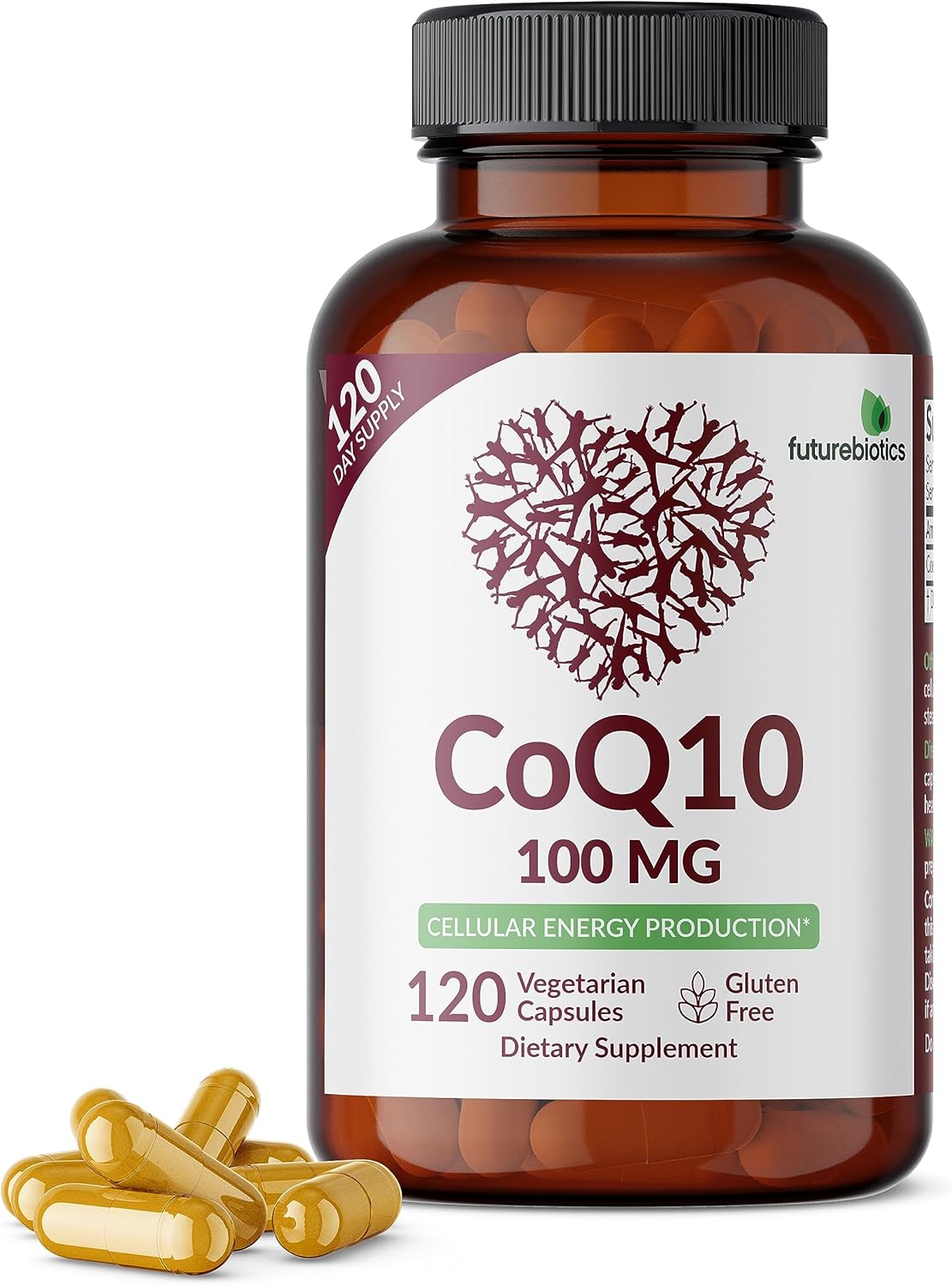 Futurebiotics CoQ10 Producción de Energía Celular de 100 MG, 120 Cápsulas Vegetarianas