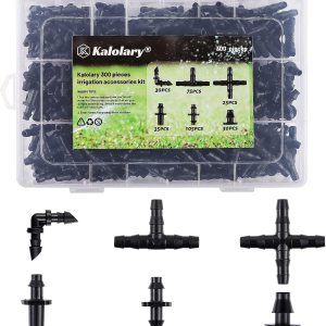 Kalolary – Juego de 300 conectores de púas para riego, conectores de púas para riego por goteo de 14 pulgadas, kit de accesorios de tubería para Kalolary – Juego de 300 conectores de púas para riego, conectores de púas para riego por goteo de 14 pulgadas, kit de accesorios de tubería para