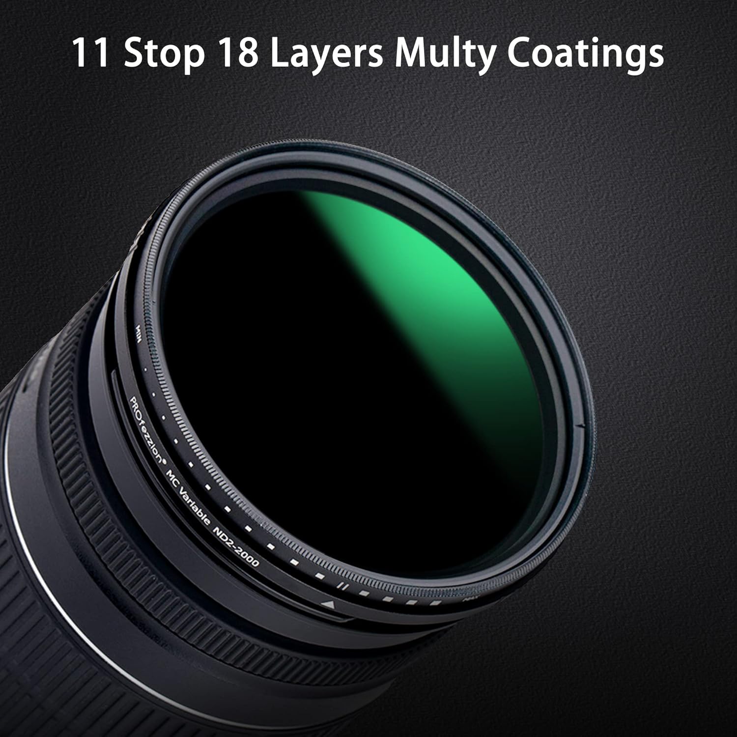 PROfezzion Filtro ND variable de 1.929 in ND2-ND2000 Fader de densidad neutra variable para Canon EOS R10 R50 R100 M50 M5 M6 Mark II M200 con lente