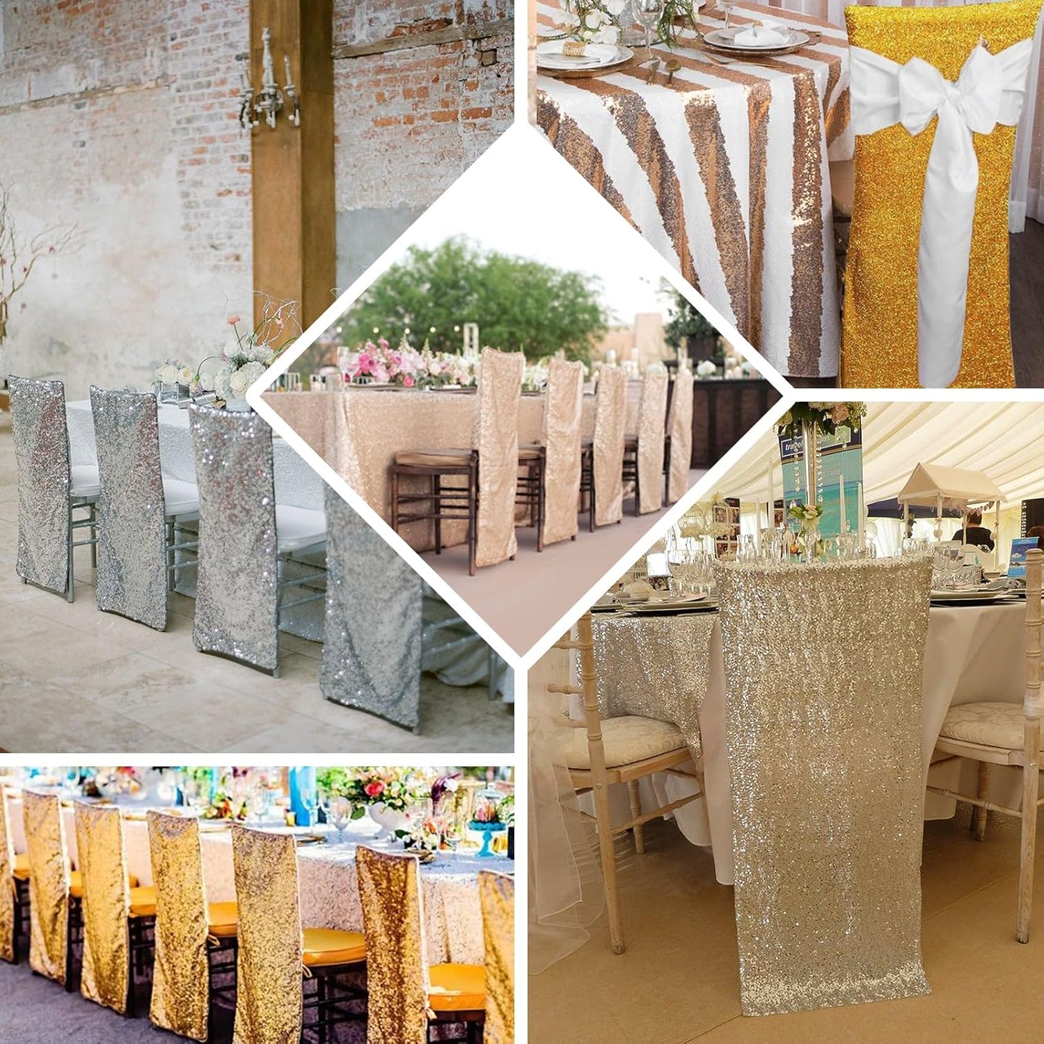Efavormart My Dreamy – Funda para silla de elastano, lavable, para banquetes de boda, comedor, fiesta, eventos, color dorado