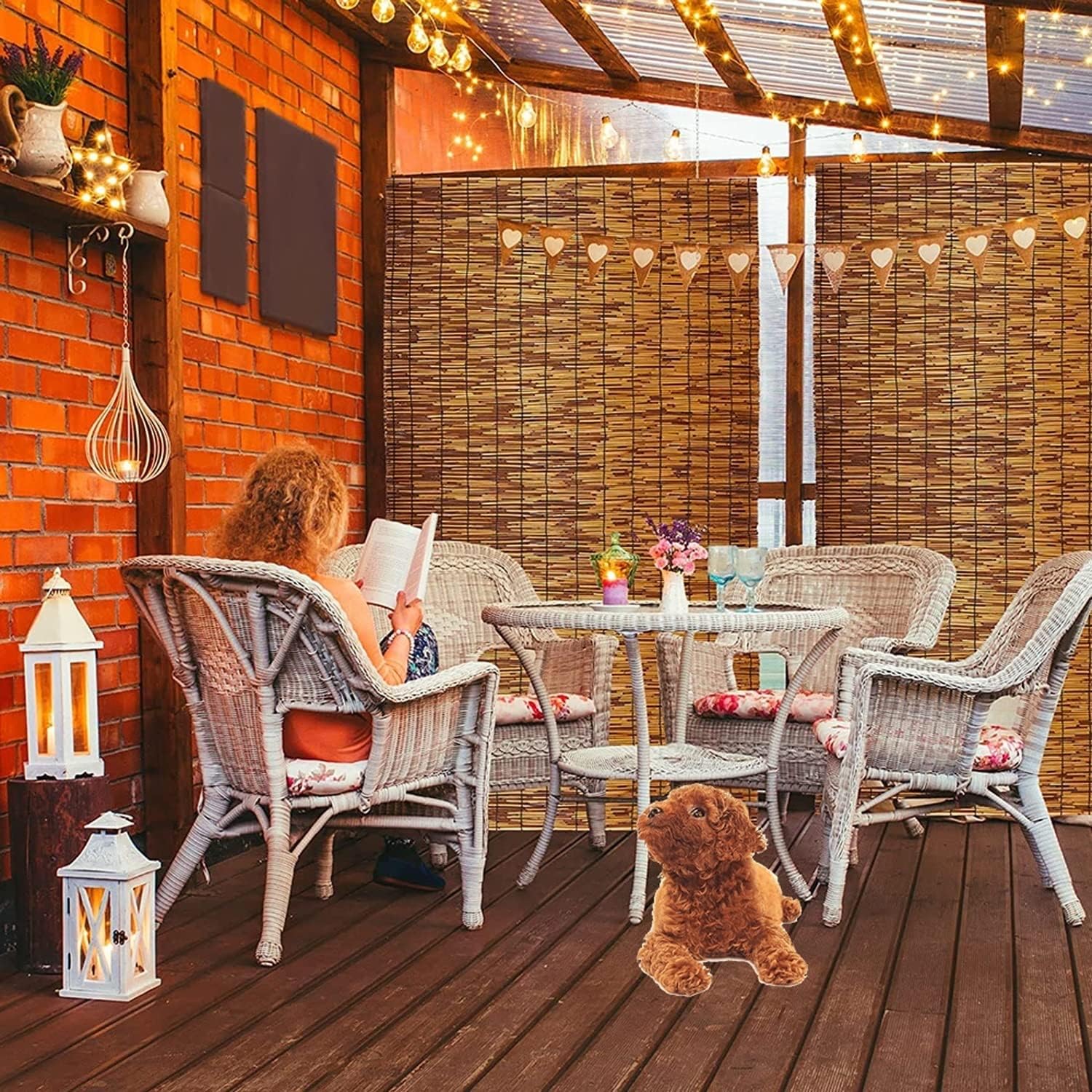 Proyección de cañas, cercas decorativas, parasol, rollos de bambú para vallas, paneles de privacidad para patio, 2, 3, 4, 5 pies de alto x 16.4 pies