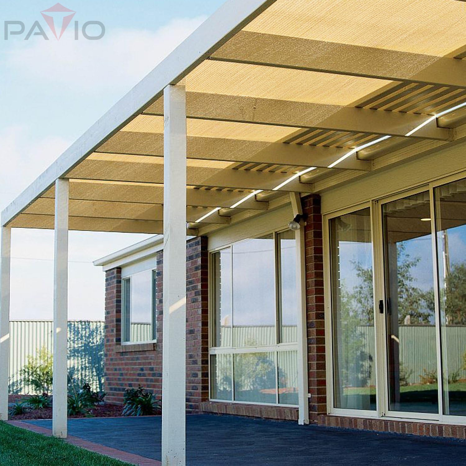 Patio Paradise Inc. – Rollo de tela de protección solar de 6 x 15 pies, color beige tostado, hasta un 95% de bloqueo UV, para patios, cenadores,