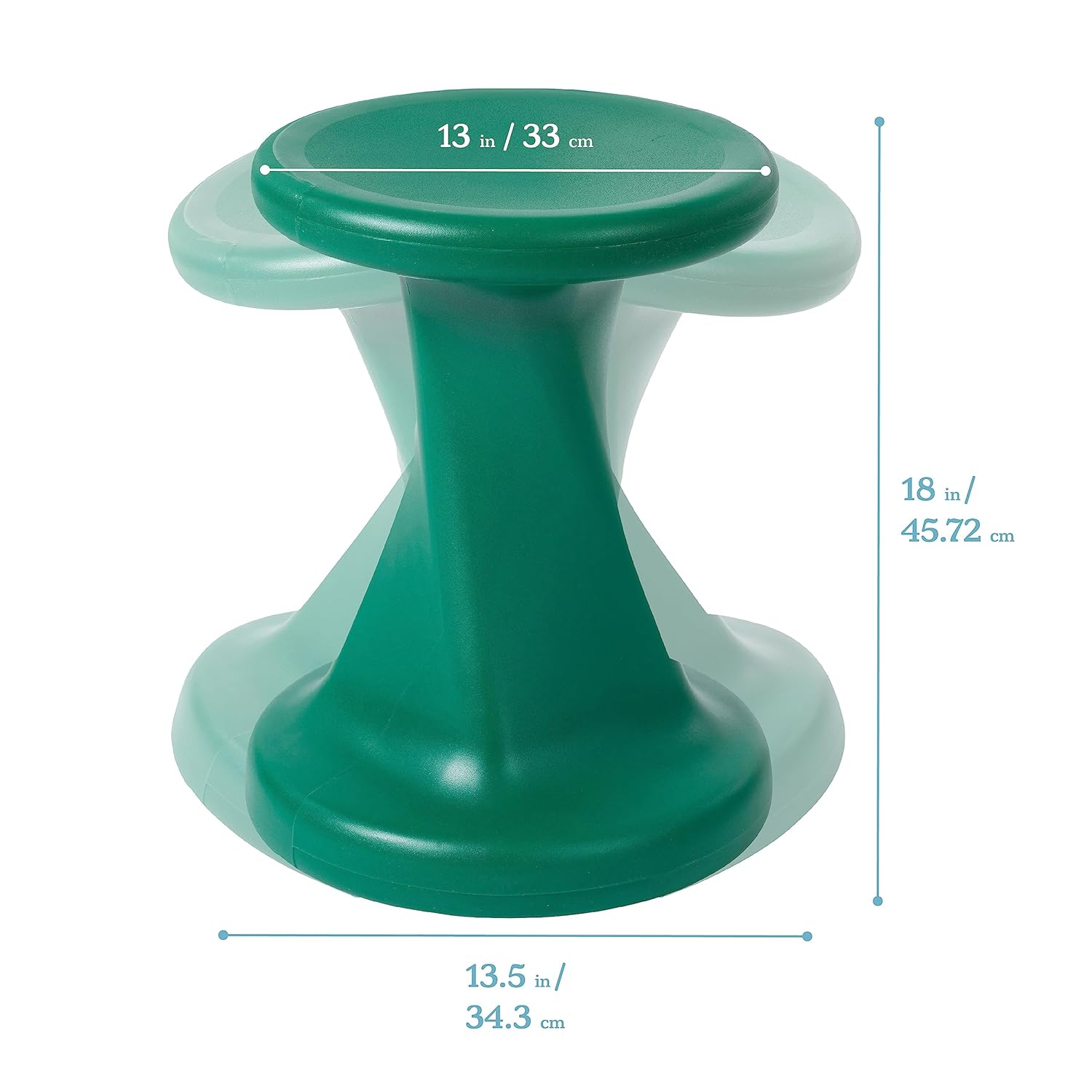 ECR4Kids Taburete tambaleante Twist, altura del asiento de 18 pulgadas, asientos activos, verde