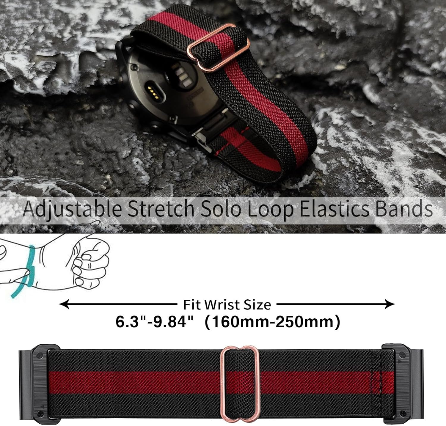 Abanen Banda elástica para Fenix 7X  Fenix 6X  Fenix 5X  Enduro, correa de nailon suave y elástica de 1.024 in para Garmin Tactix 7 Pro, epix Pro de