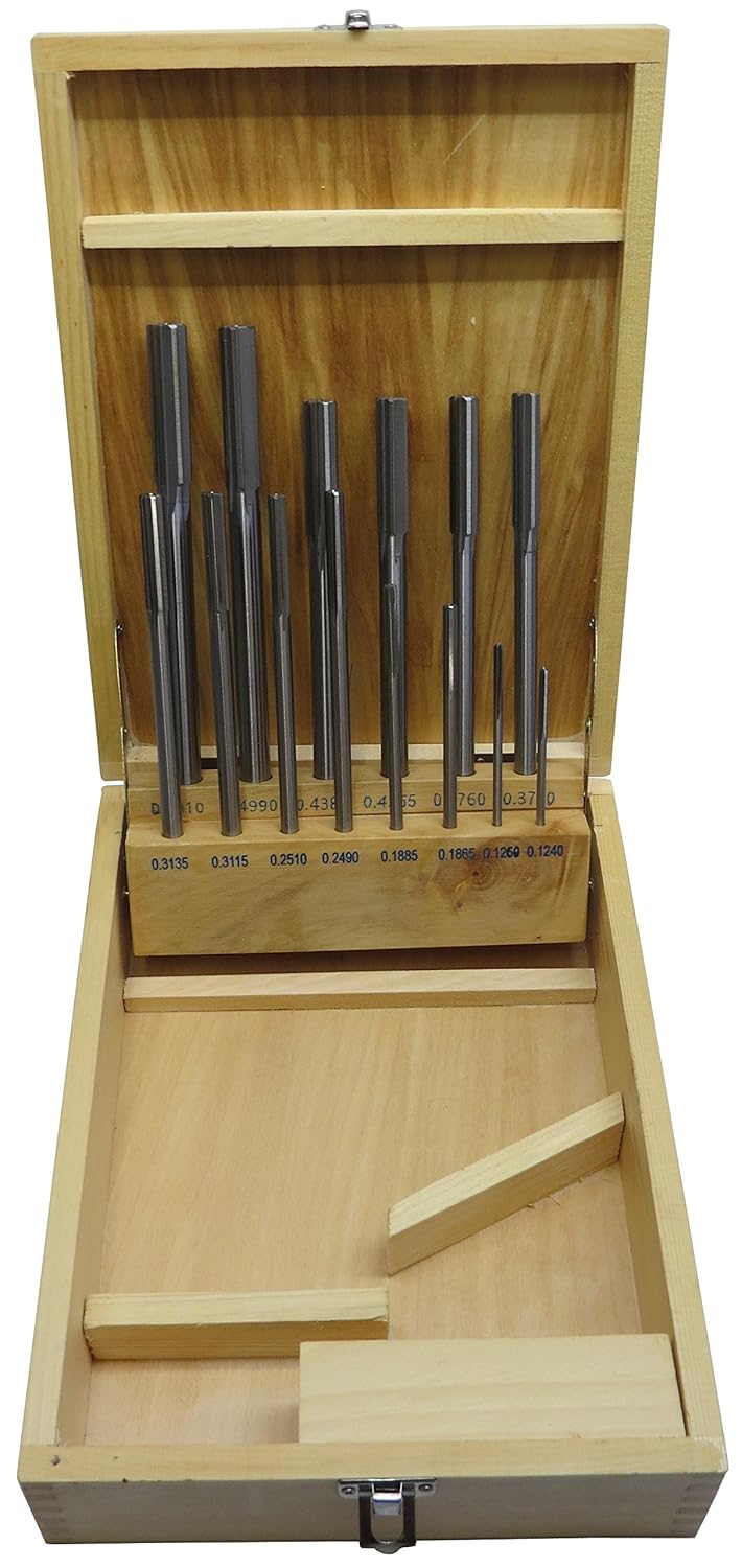 Drill America – DWR114-SET Juego de escariadores de acero de alta velocidad de 14 piezas (.125 – .5), serie DWRR