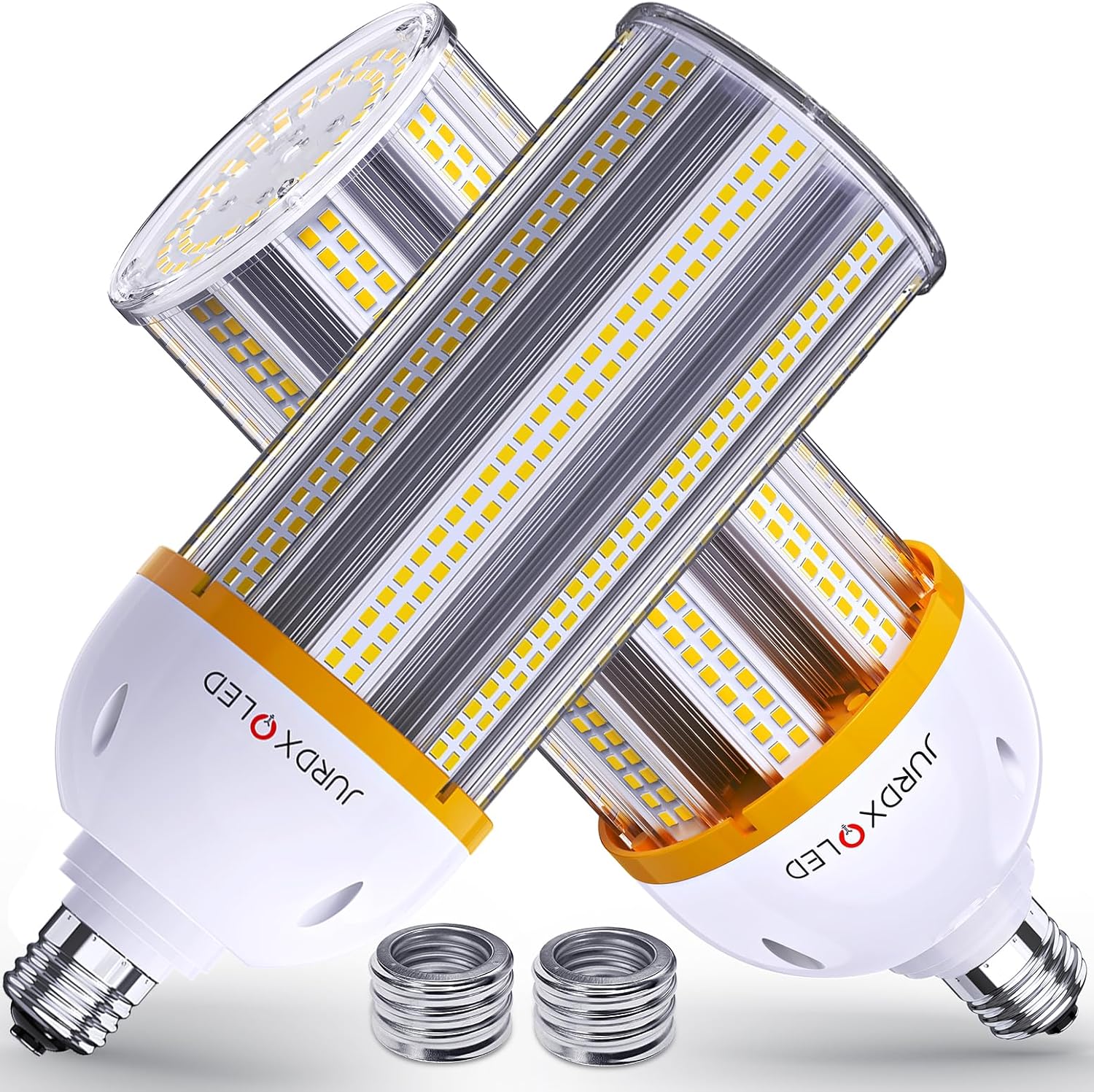 Paquete de 2 bombillas LED impermeables IP64, bombilla LED de repuesto de 120 W, base E26 con adaptador E39, bombilla LED de 15600 lm para garaje,