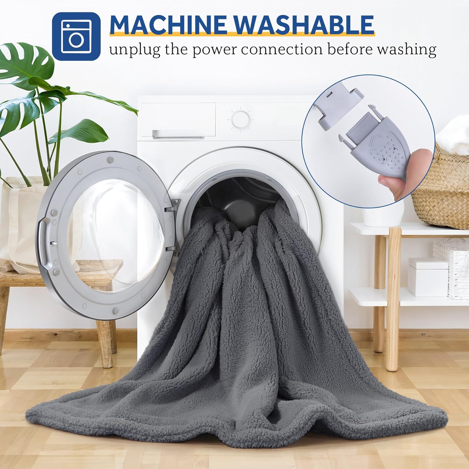 SEALY Manta eléctrica tamaño Queen, manta térmica de sherpa suave de doble control con 10 niveles de calefacción y ajustes de apagado automático de