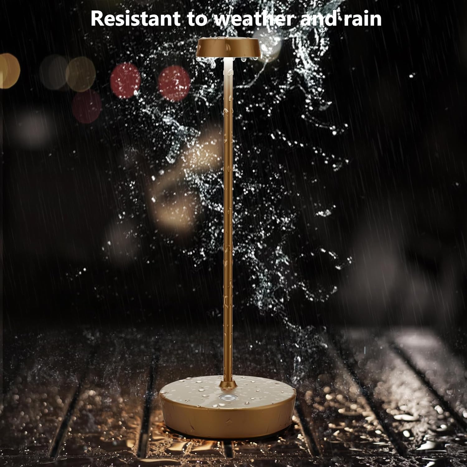 Cordless Table Lamp6000mAh Rechargeable Battery LED Desk Lamp, 3 Color Stepless Dimming Up,for Camping Restaurant Bedroom Bars Home Party (Titanium)