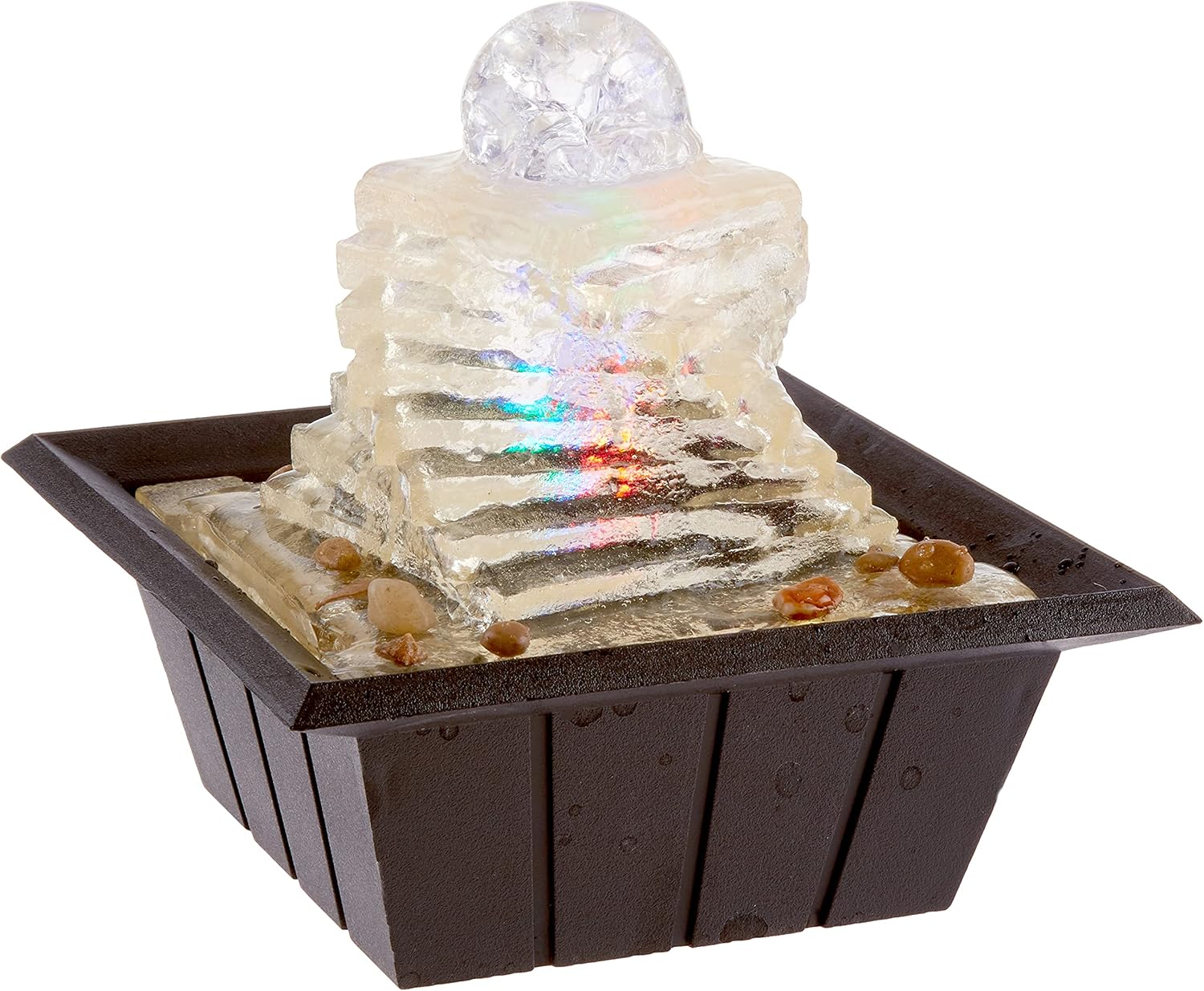 OK Lighting Fuente de mesa de 8″ H con luz