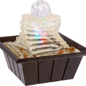 OK Lighting Fuente de mesa de 8″ H con luz OK Lighting Fuente de mesa de 8″ H con luz