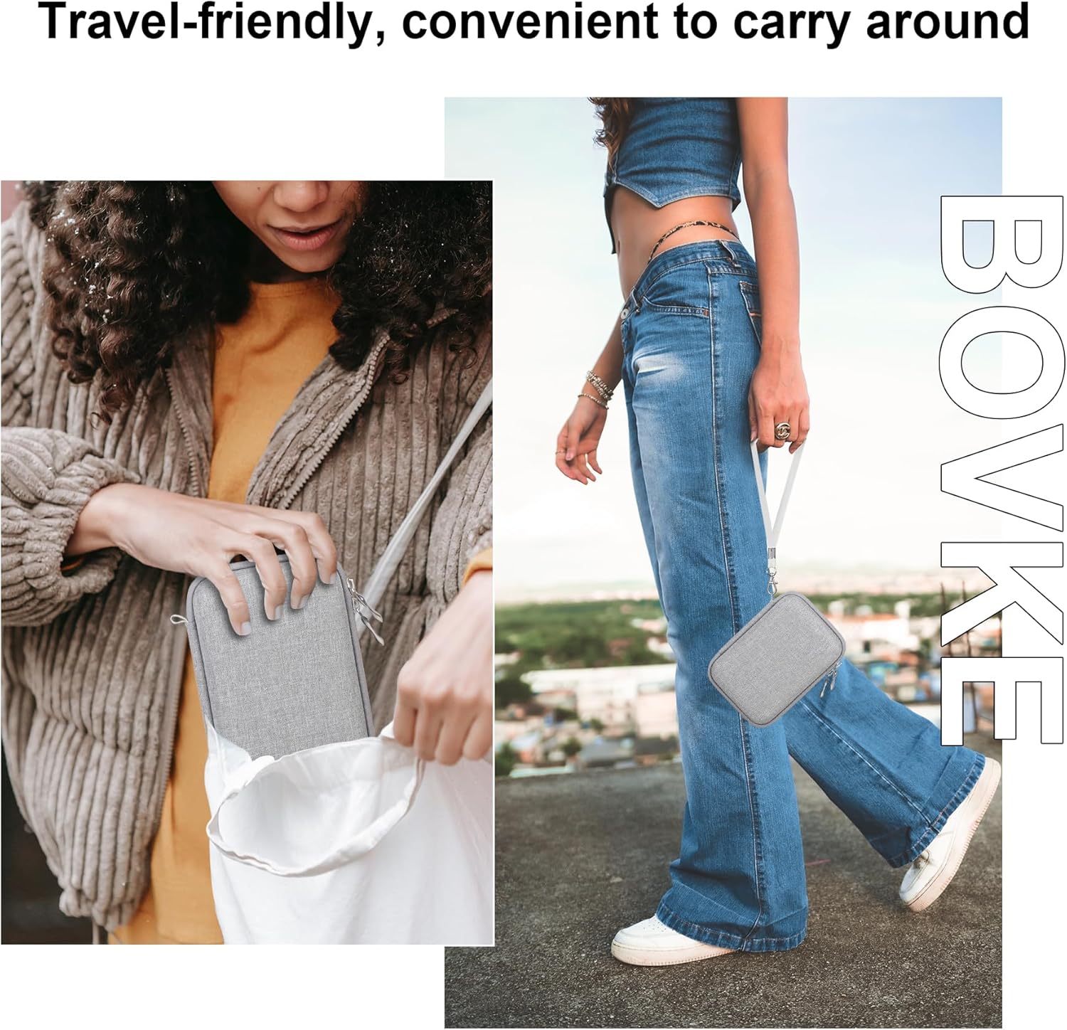BOVKE Estuche de transporte para máquina etiquetadora MARKLIFE P11, mini impresora térmica compacta portátil, bolsillo de malla adicional para