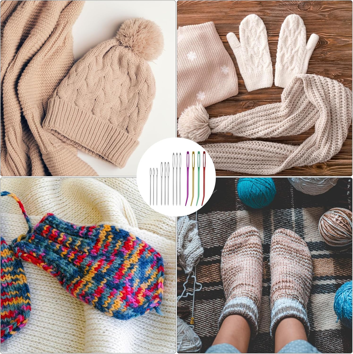 Agujas de hilo de acero inoxidable para tejer, agujas de bordar, agujas de punta doblada, agujas de tejer a mano, agujas de coser para tejer a