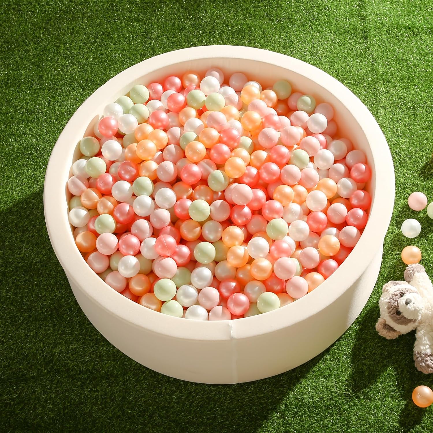TRENDPLAY Bolas de plástico para hoyo de pelotas, 100 unidades, bolas de juguete para niños, bolas de juguete para fiestas de cumpleaños, juegos,