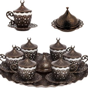 Alisveristime Juego de 27 platillos de café turco griego árabe (Gelincik) (cobre) Alisveristime Juego de 27 platillos de café turco griego árabe (Gelincik) (cobre)