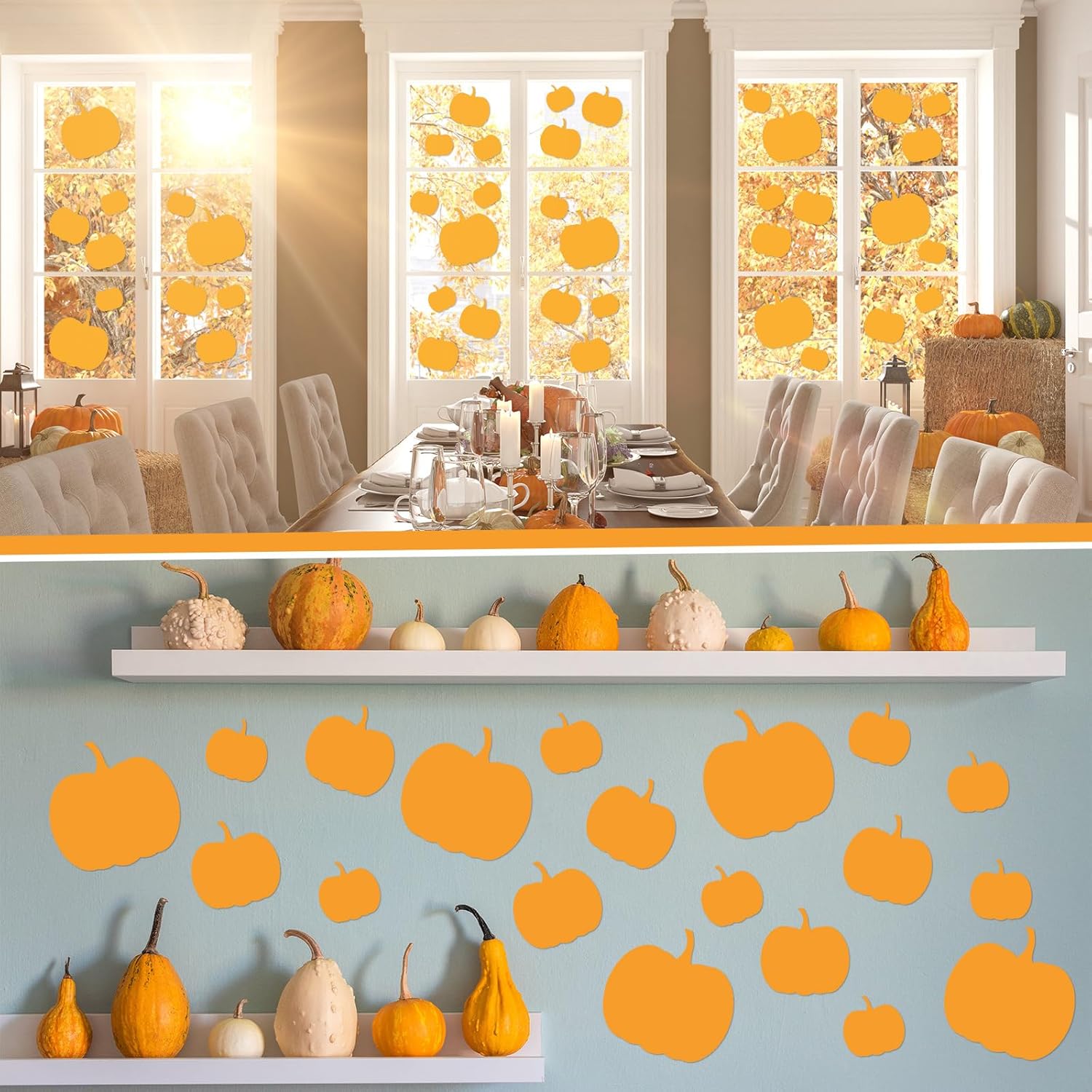 Zonon 90 piezas de recortes de calabaza para aula, decoración de tablón de anuncios para oficina, aula, fiesta, tablón de anuncios, pizarra de
