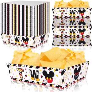 Suministros para fiesta de cumpleaños de ratón, 50 unidades, decoraciones de cumpleaños de niños y ratones, bandeja de papel grande para alimentos, Suministros para fiesta de cumpleaños de ratón, 50 unidades, decoraciones de cumpleaños de niños y ratones, bandeja de papel grande para alimentos,