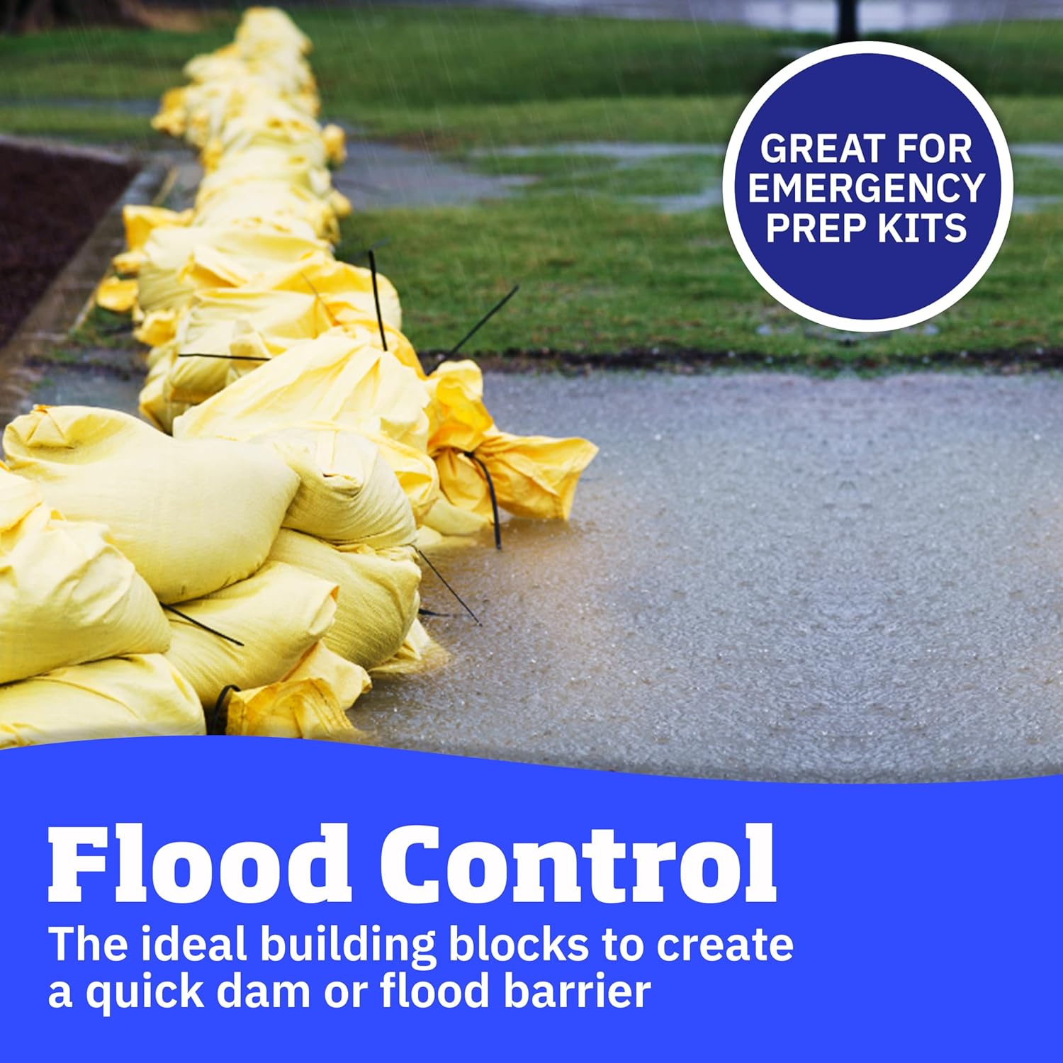 DURASACK Bolsas de arena resistentes con cuerdas de amarre, bolsas de arena de polipropileno tejidas vacías para control de inundaciones con 1600