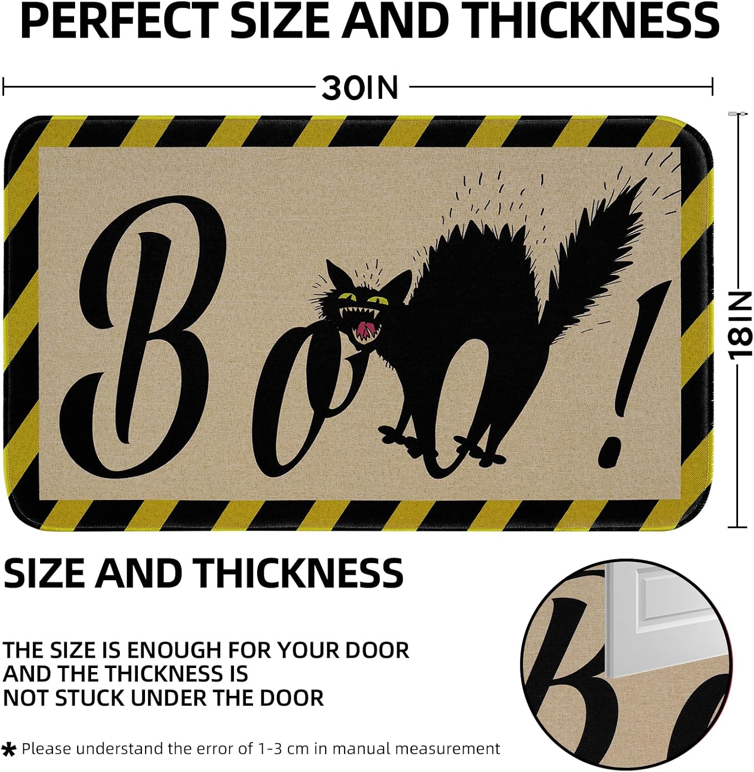 ASPMIZ Tapetes de Halloween para puerta de exterior, tapetes de área para gatos, antideslizantes, lavables, tapetes absorbentes para puerta