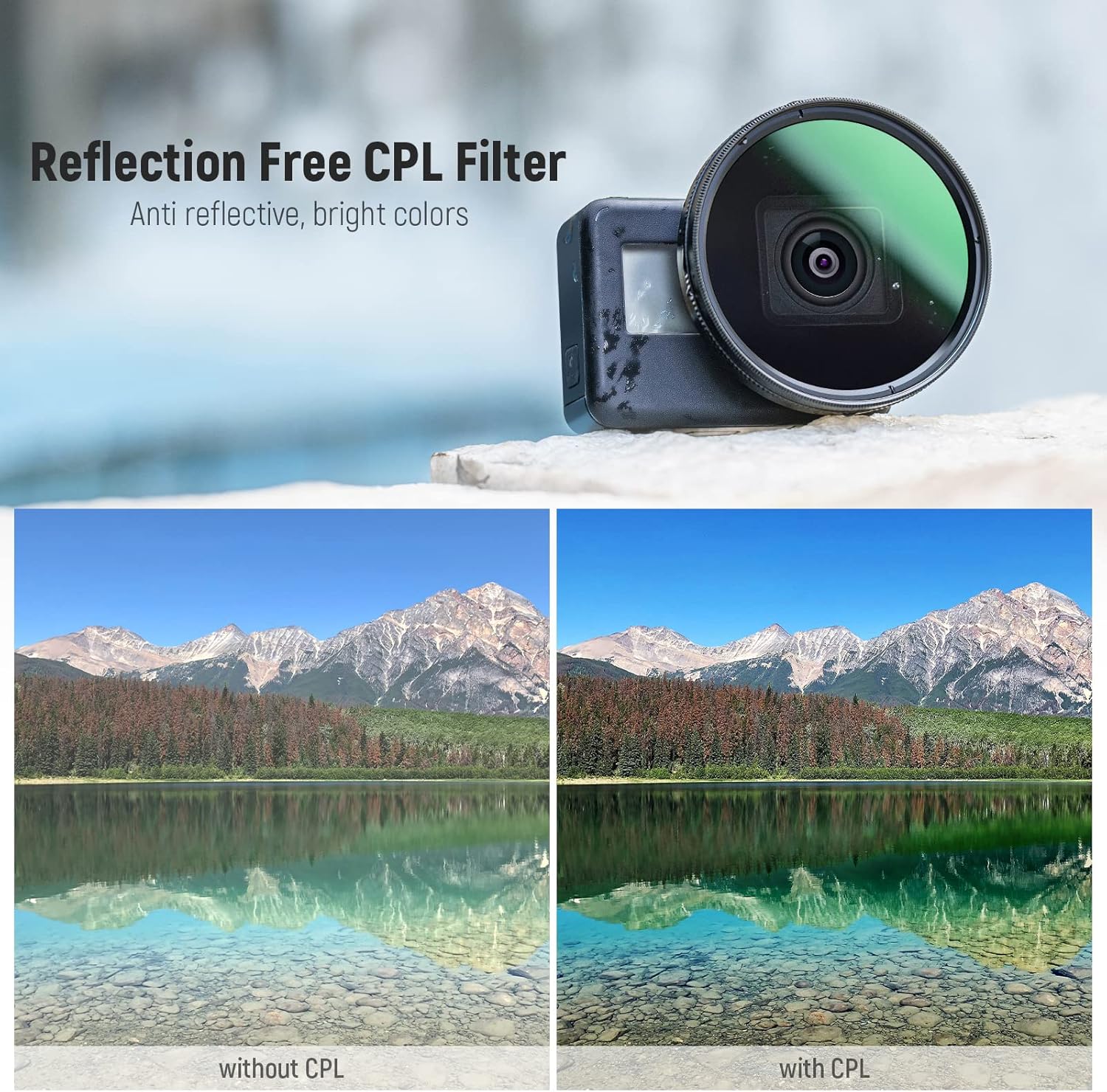 NEEWER Kit de filtro de lente de 2.283in compatible con GoPro Hero 8 7 6 5, juego de filtros polarizadores de densidad neutra, 4 filtros ND