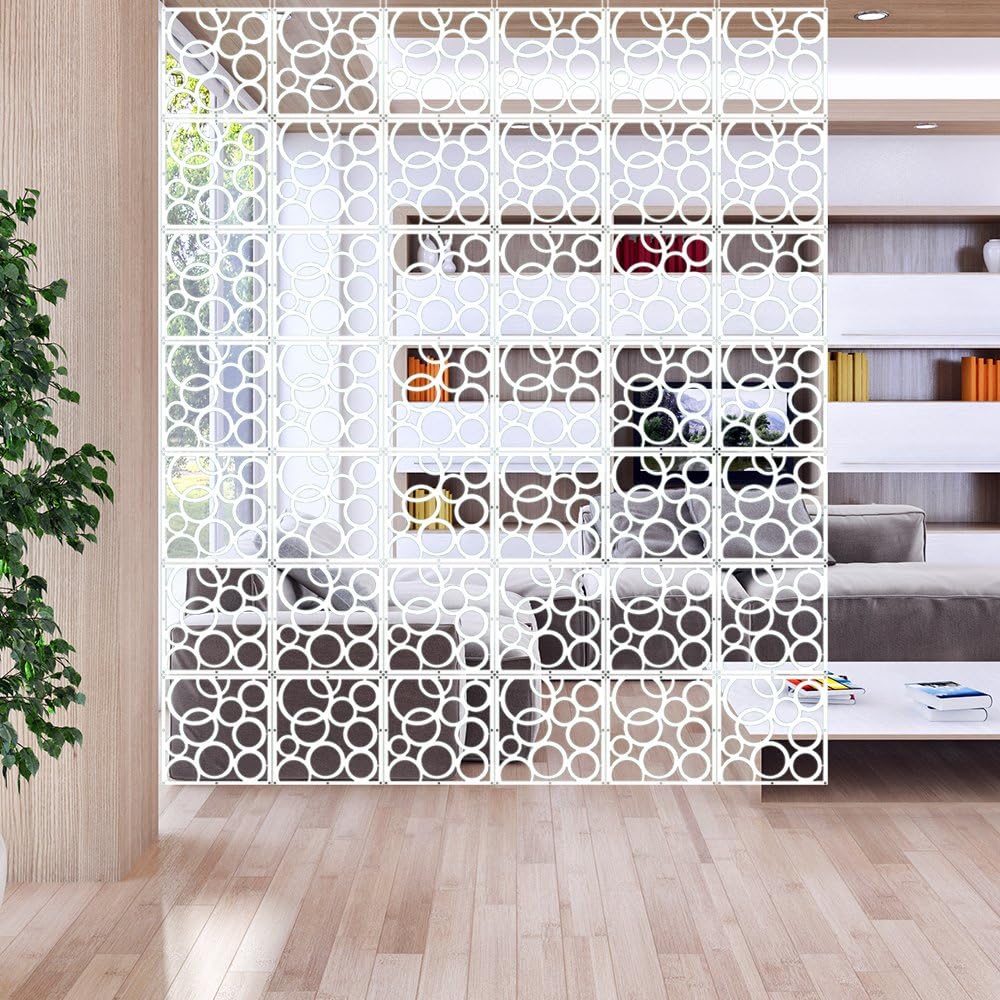 YIZUNNU – Juego de 12 paneles colgantes para división del hogar, decoración de bricolaje, de 11.4 pulgadas, color blanco