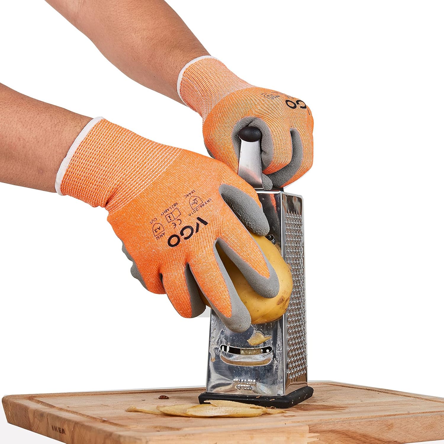Vgo… 1 par de guantes resistentes a cortes ANSI A3, protección de manos, revestimiento de goma de látex para jardinería y trabajo (talla M,