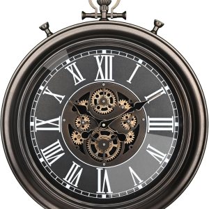 Reloj de pared grande original Moving Gear de 18 x 21 pulgadas reloj de bolsillo industrial vintage steampunk rústico decoración de granja para sala Reloj de pared grande original Moving Gear de 18 x 21 pulgadas reloj de bolsillo industrial vintage steampunk rústico decoración de granja para sala