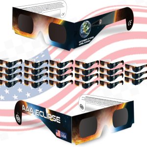Paquete de 25 lentes para eclipse solar, aprobados por la AAS 2024, fabricados en Estados Unidos, con certificación ISO 12312-2 y lentes de visión Paquete de 25 lentes para eclipse solar, aprobados por la AAS 2024, fabricados en Estados Unidos, con certificación ISO 12312-2 y lentes de visión