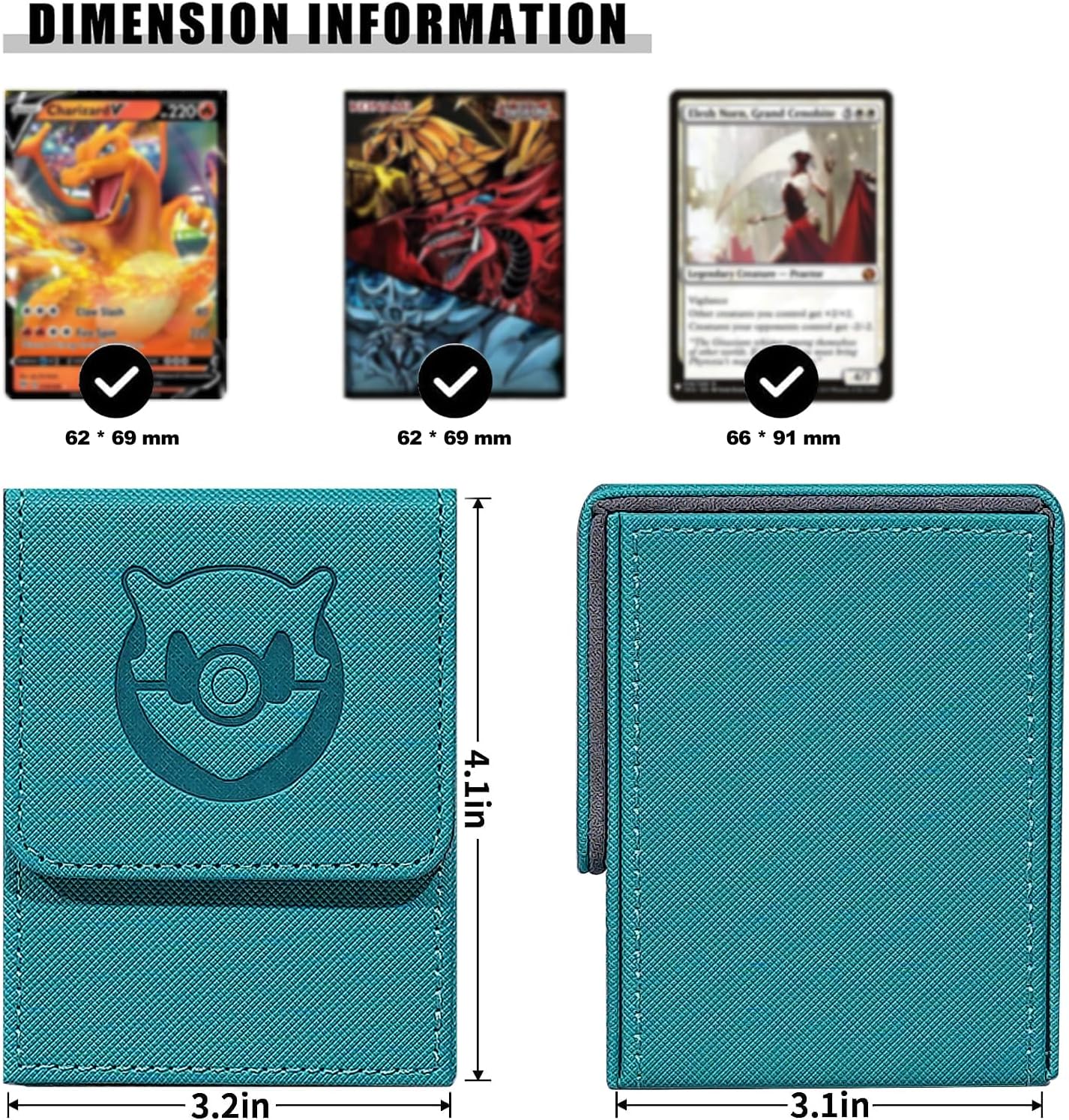 Caja de cartas coleccionables para Commander Deck Box con 2 divisores, caja de almacenamiento de tarjetas para más de 100 tarjetas de una sola