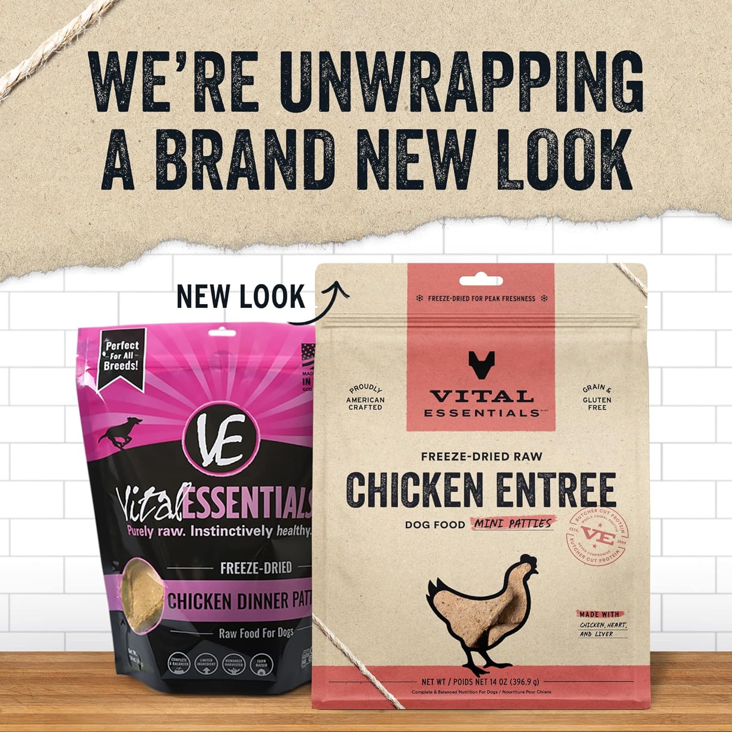 Vital Essentials Alimento crudo liofilizado para perros, mini empanadas de pollo, 14 onzas