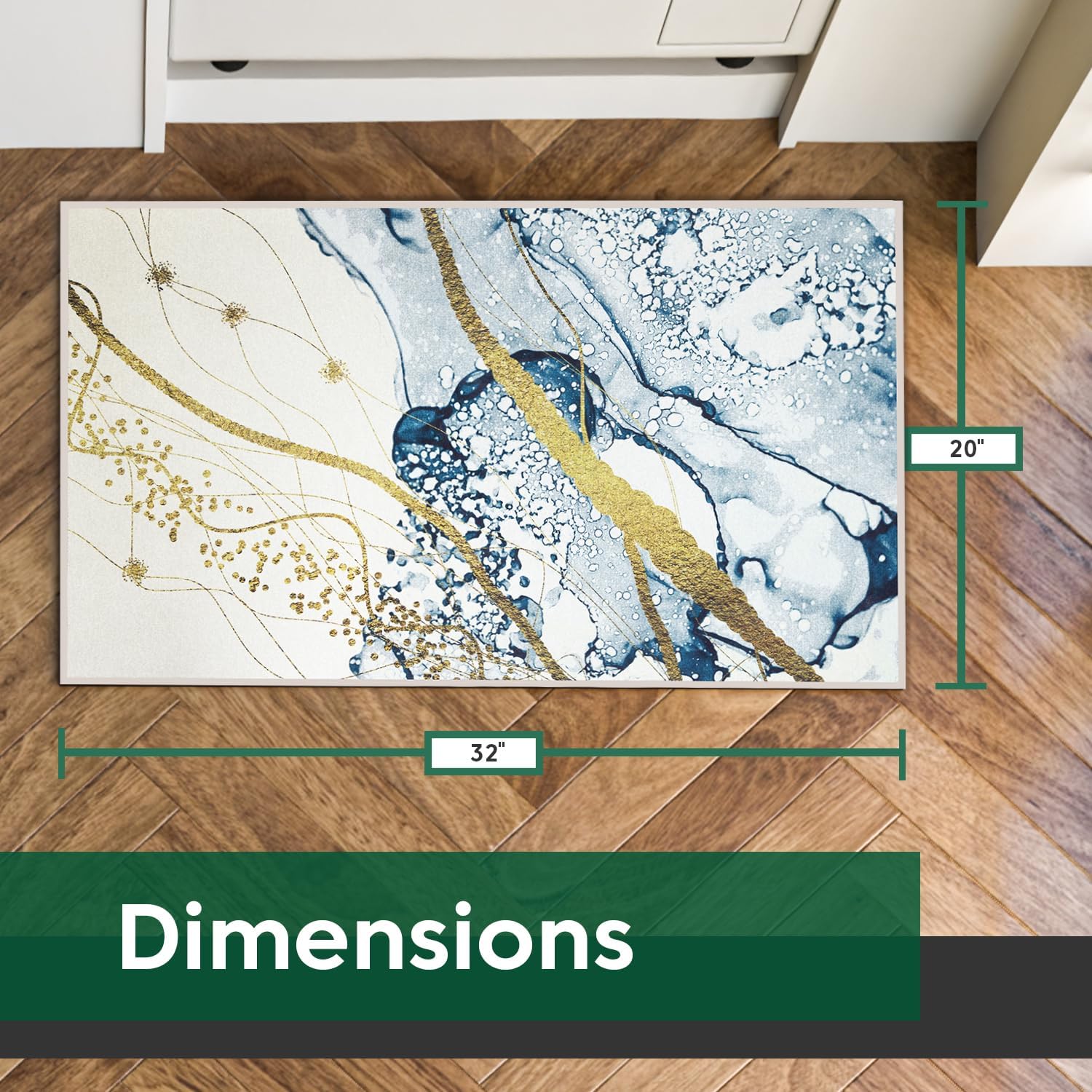 Giant Floor Accent – Alfombras de cocina lavables de 20 x 32 pulgadas, alfombras con parte trasera de goma antideslizante, alfombra de poliéster