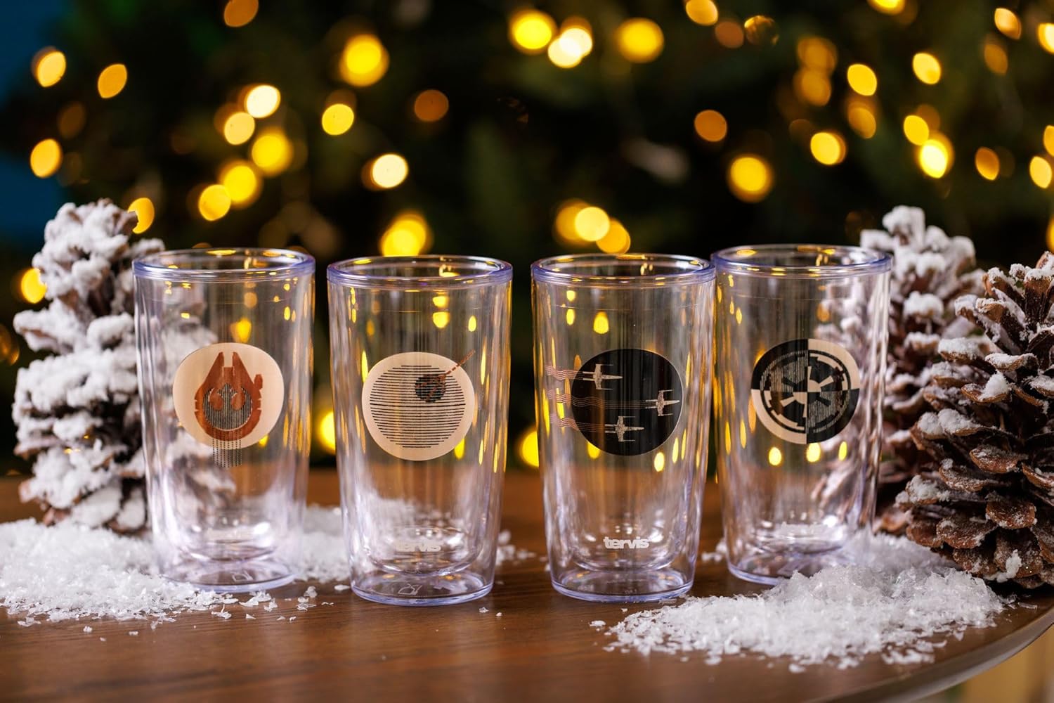 Tervis Star Wars Insignia Collection Vaso aislado surtido, 16oz-4pk, clásico