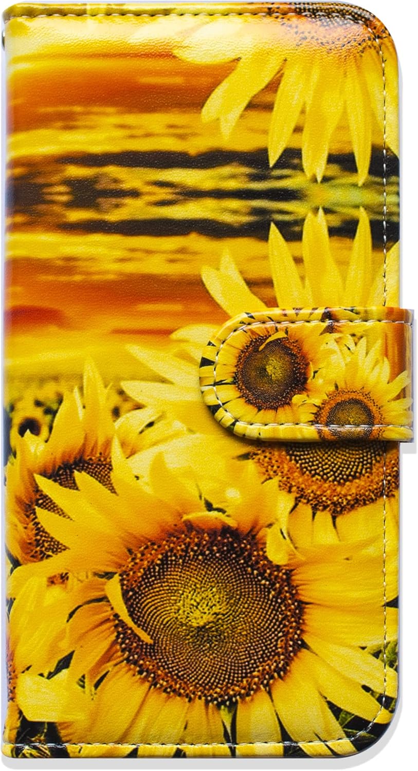 Bcov – Funda para Galaxy A52 5G, diseño de girasoles con tapa para teléfono, con ranura para tarjetas, soporte para Samsung Galaxy A52 5G