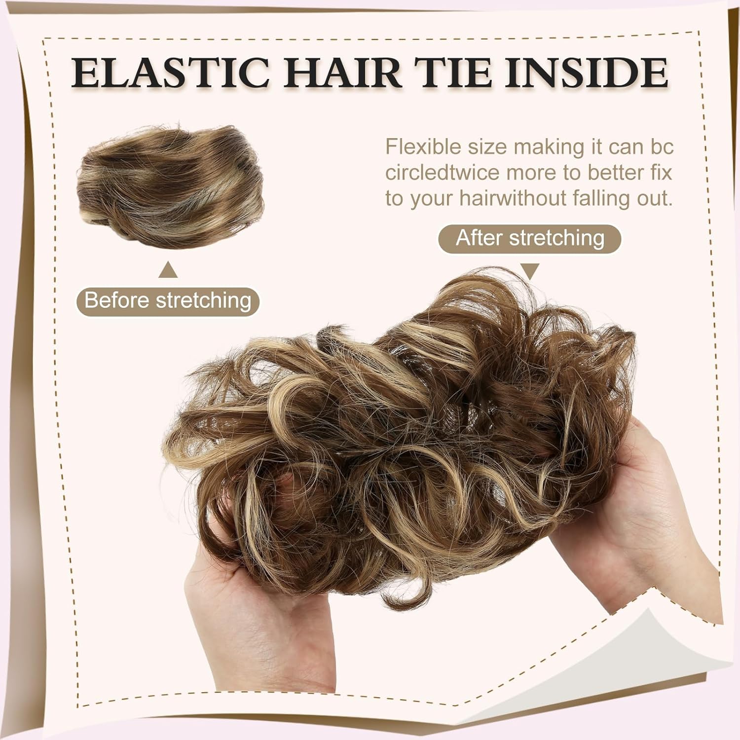 1PSC – Moño desordenado, moño falso, moño humano para mujer, moño desordenado, cola de caballo, extensiones de moño rizado para mujer, moño con clip