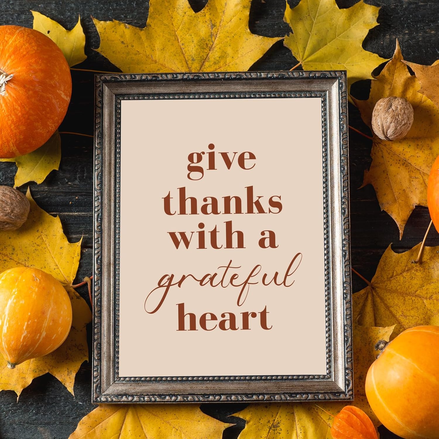 AnyDesign 9 piezas de arte de pared boho con temática de otoño, feliz otoño, Acción de Gracias, pósteres de arte en papel, pastel, calabaza, hojas