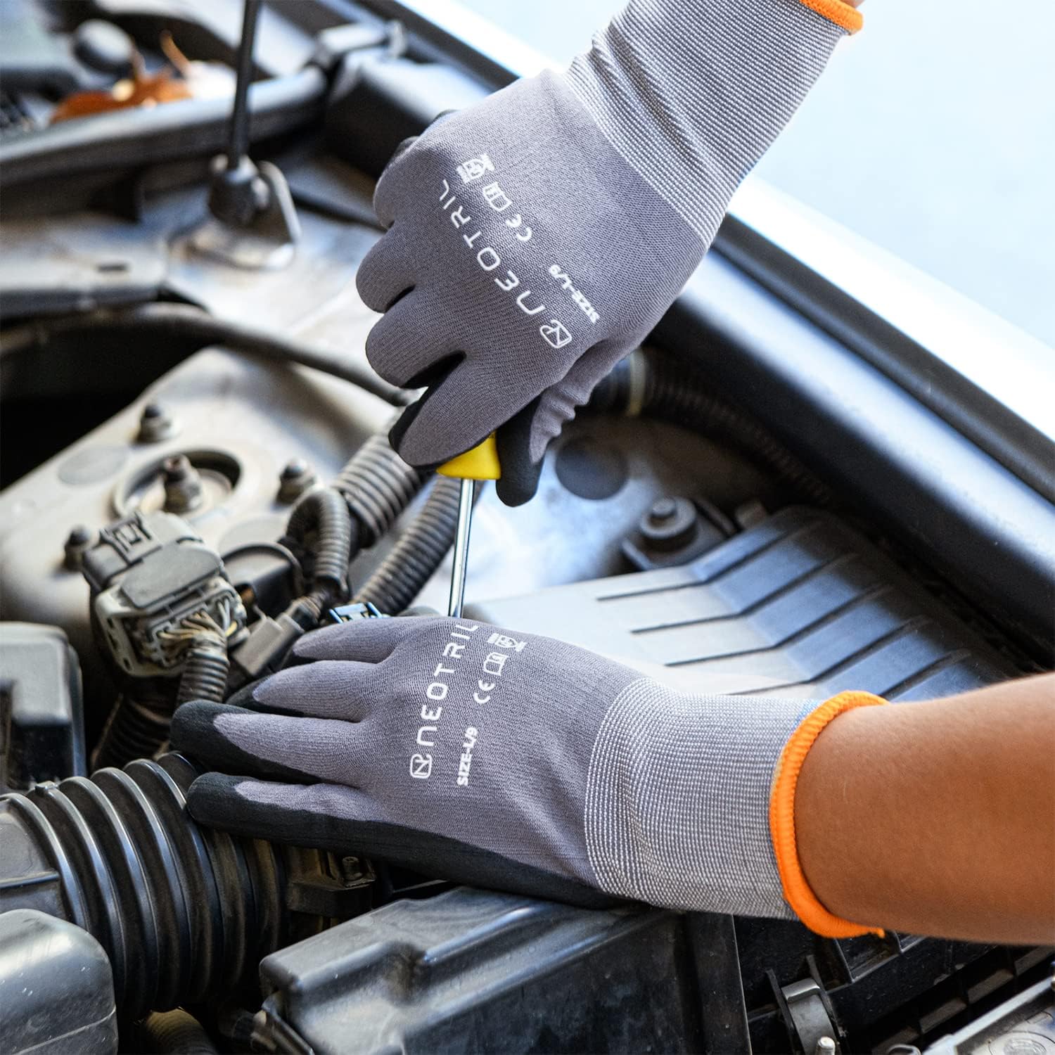 Guantes de trabajo de seguridad con revestimiento de nitrilo de microespuma, 361236 pares, guantes de trabajo de nailon transpirable para hombres y