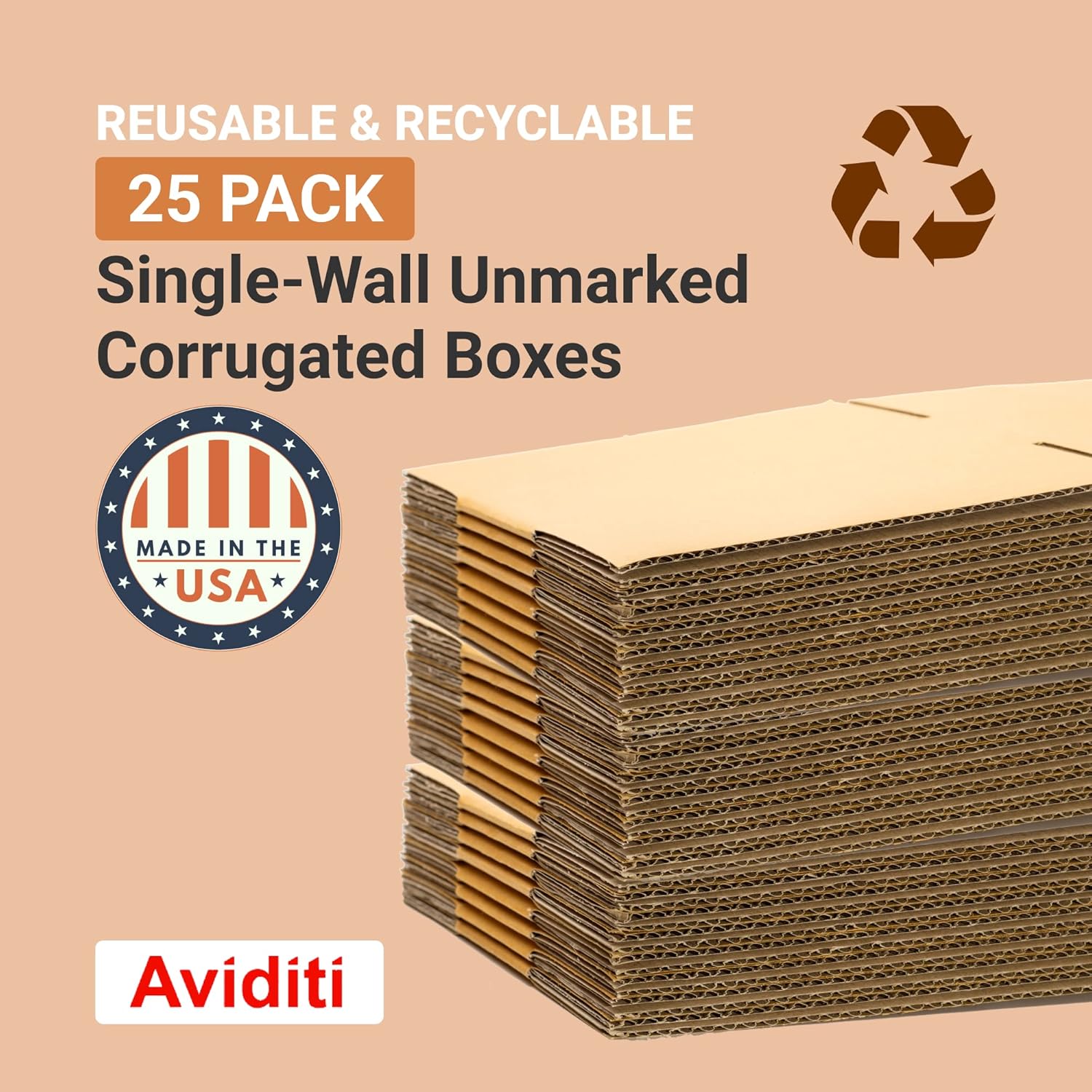 AVIDITI Cajas de cartón corrugado de 19 x 12 x 4, planas de 19 pulgadas de largo x 12 pulgadas de ancho x 4 pulgadas de alto, paquete de 25  Envío,
