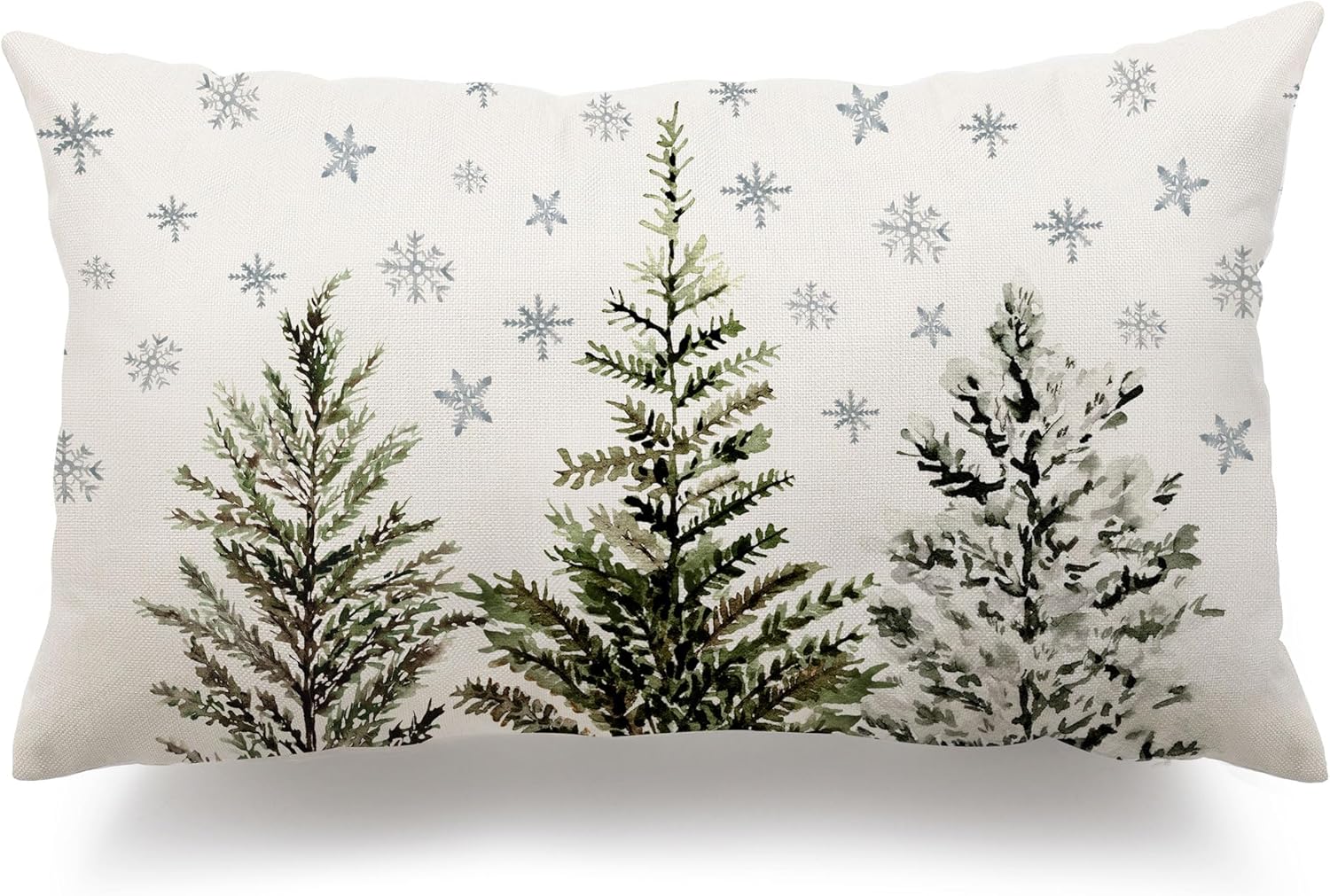 DFXSZ Fundas de almohada de Navidad de 12 x 20 pulgadas, diseño de copo de nieve, decoración de invierno familiar para el sofá del hogar 041
