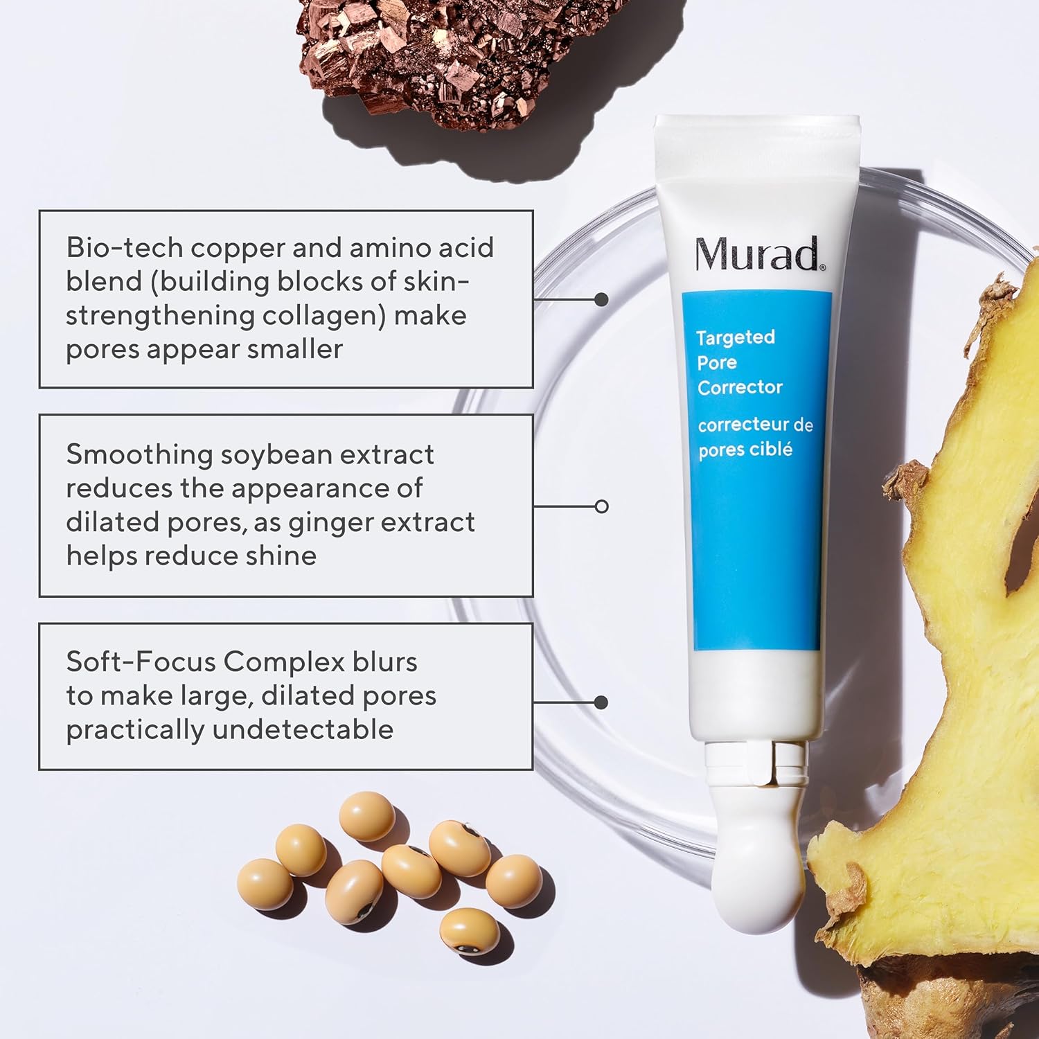 Murad Corrector de poros dirigido, tratamiento suavizante de la piel y minimizador de poros, formulado para reducir el aspecto de los poros y ayudar