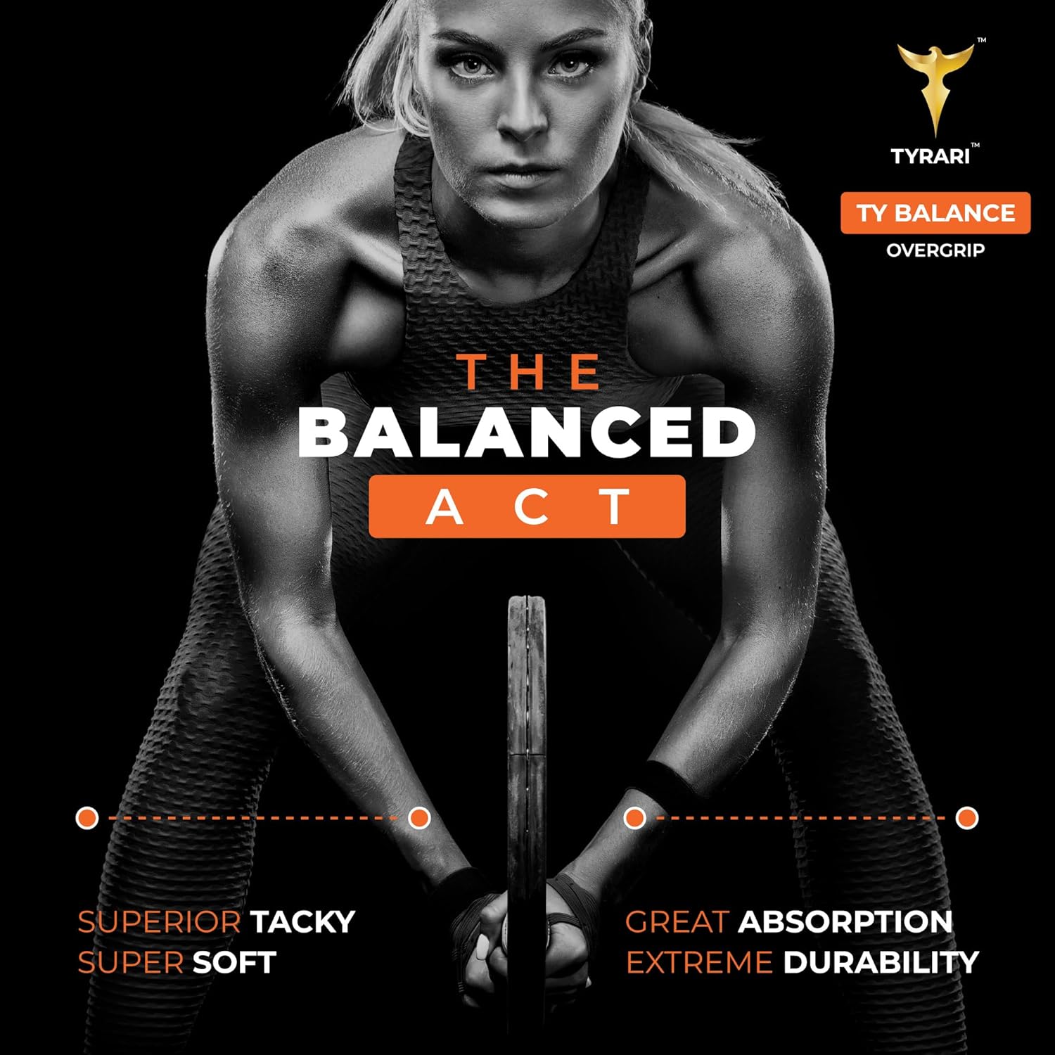 TYRARI Ty Balance Overgrip – Paquete de 4  Supreme Tackiness absorción equilibrada, ultra duradero, súper suave, agarre premium para tenis,