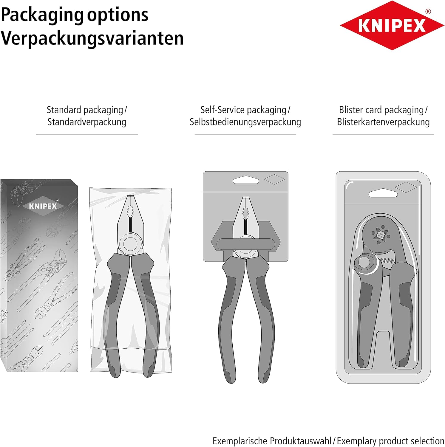 Knipex Alicates combinados de punta de aguja – Agarre de plástico