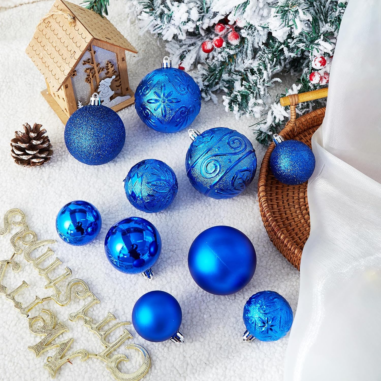 Wironlst Adornos de bola de Navidad  30 adornos de Navidad de plástico inastillables para árbol de Navidad, vacaciones, boda, fiesta (varios