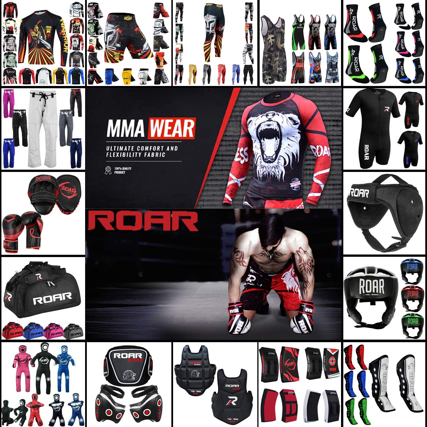 Roar MMA – Pantalones de compresión para entrenamiento de gimnasio