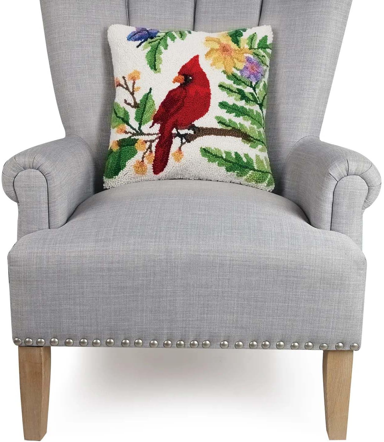 Peking Handicraft Cardinal – Almohada con gancho de relleno de polietileno, cuadrado de 16 pulgadas, decoración del hogar