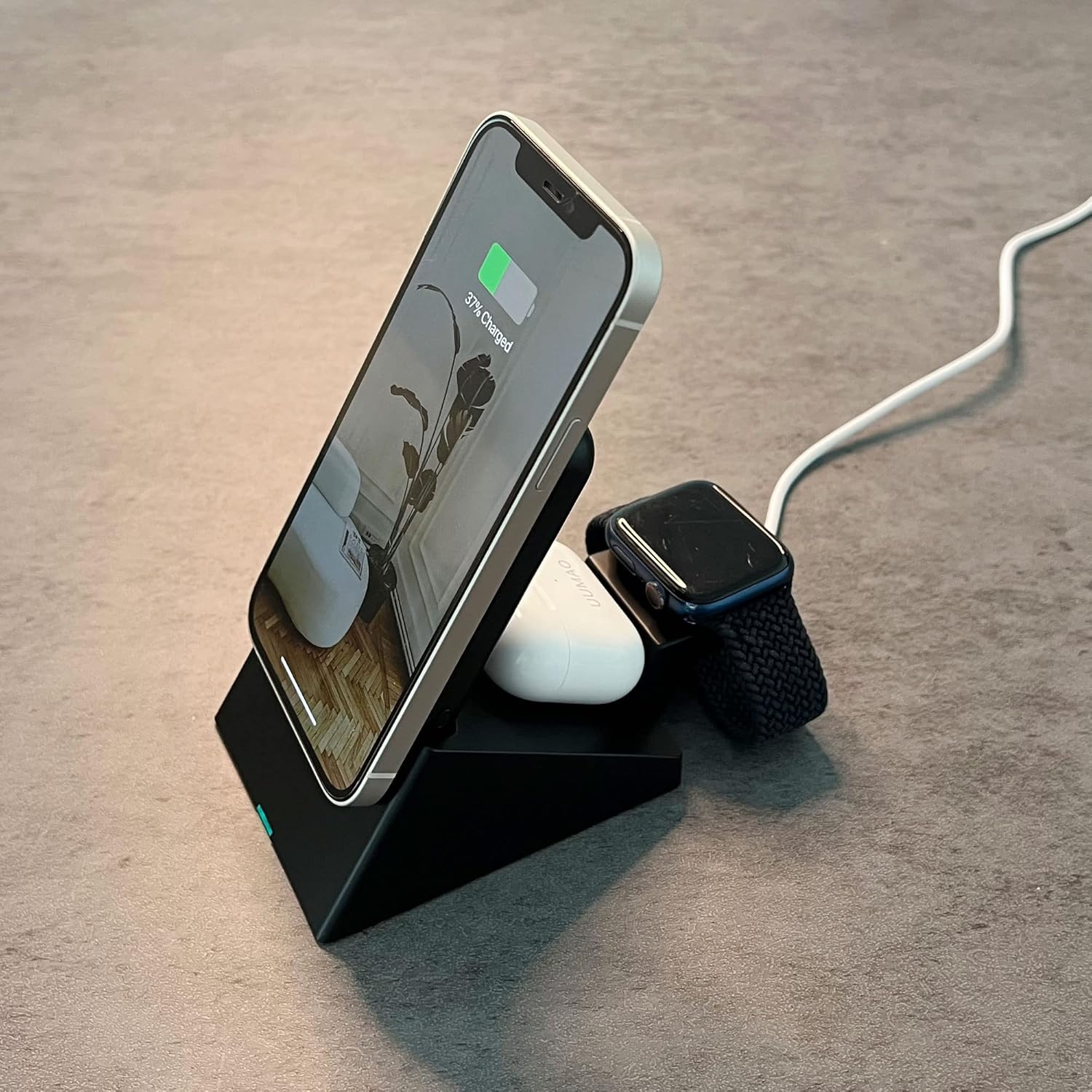 Cargador portátil inalámbrico de 5000 mAh, batería magnética, para iWatchAirpodsiPhone MagSafe Battery Park Soporte de carga inalámbrica 4 en 1